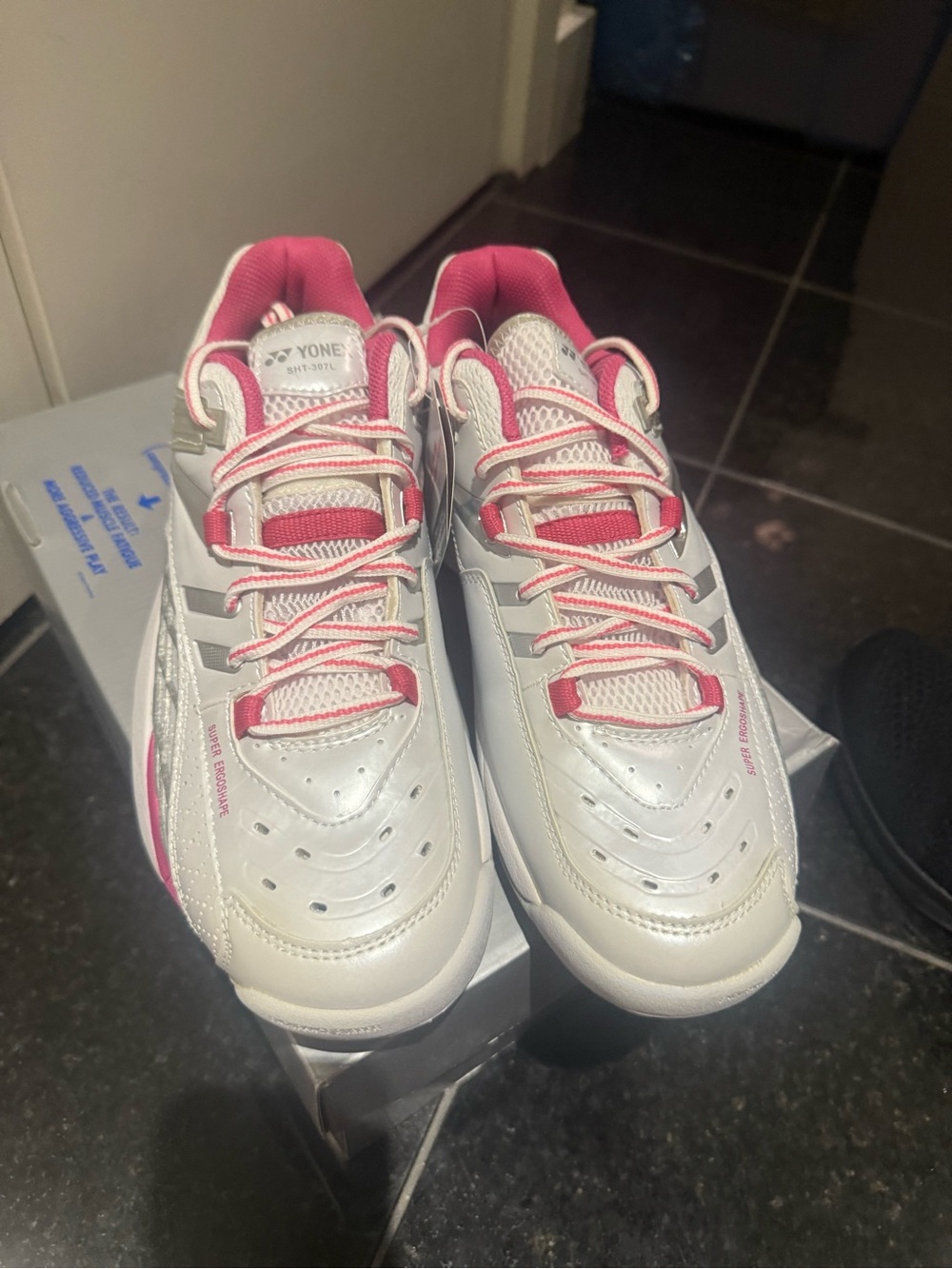 Women’s Tennis YOnex White and Pink Athletic Sneakers with Breathable Mesh